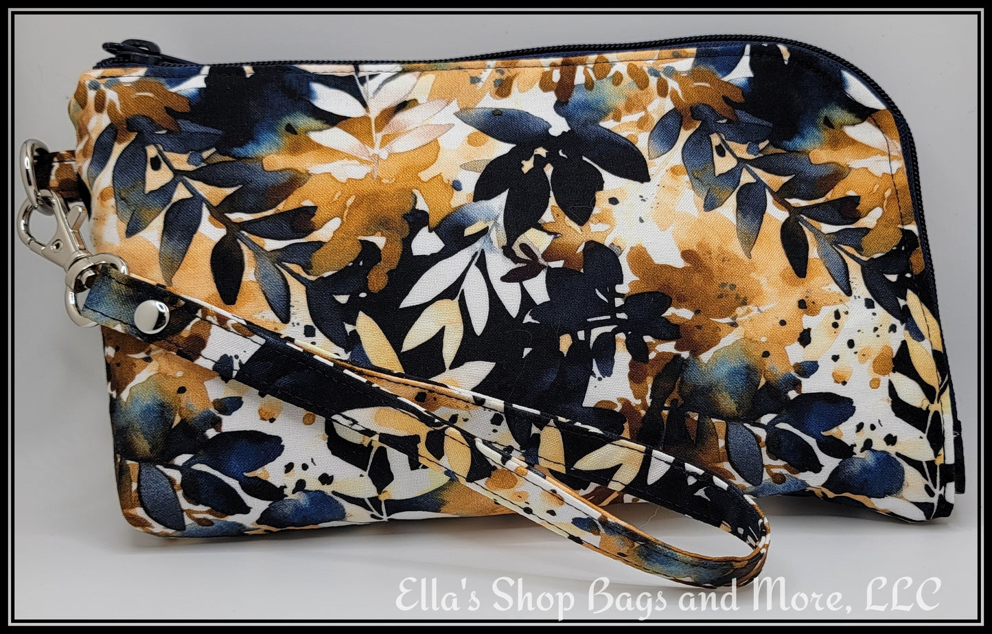 Navy & Gold Watercolor Foliage
